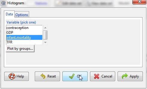 The Histogram dialog.